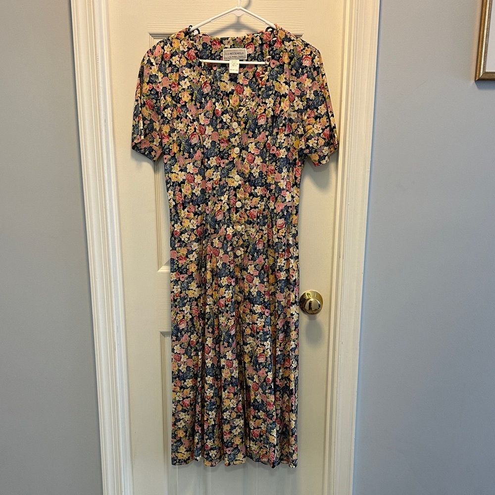 Michaels Multicolor Floral Midi Dress